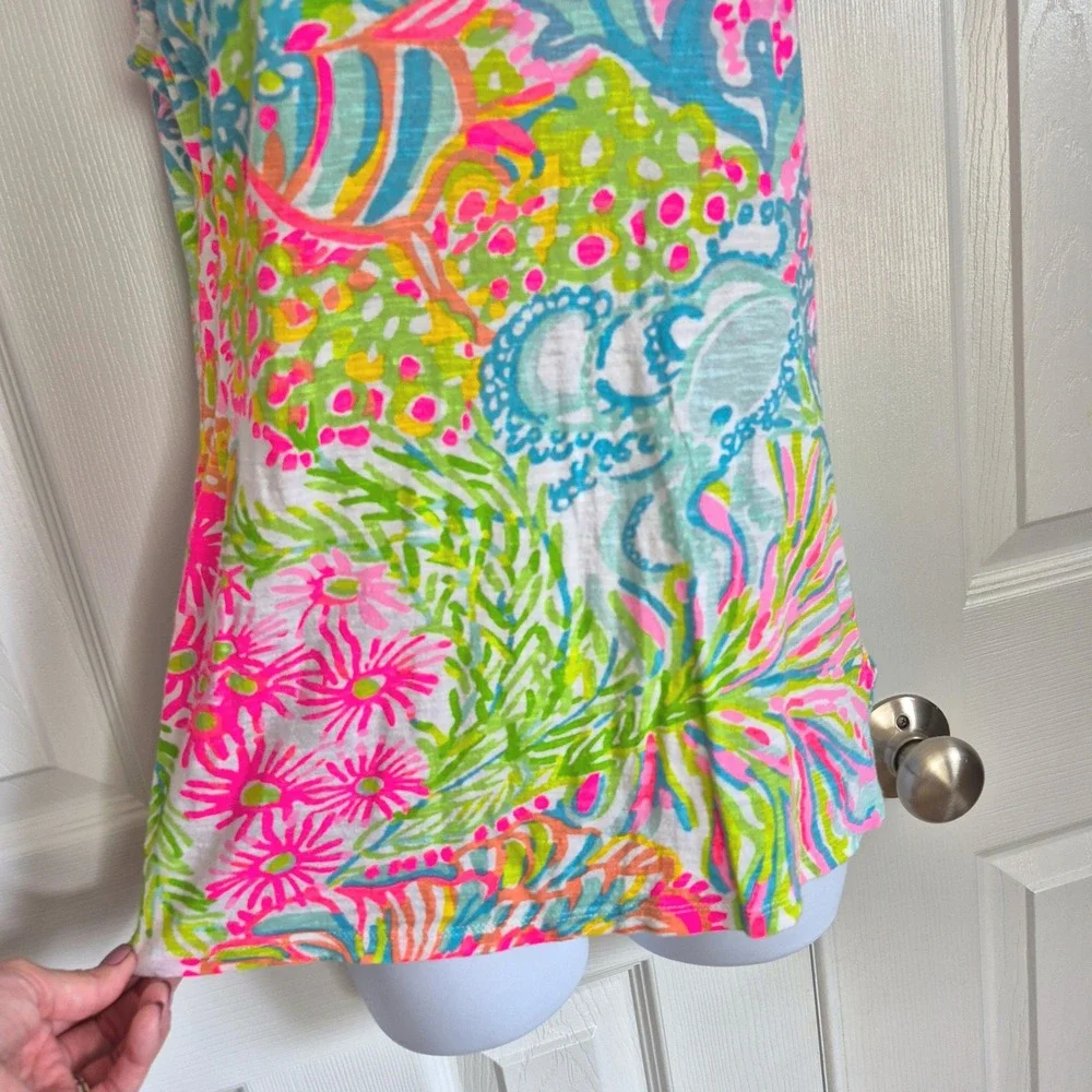 Lily Pulitzer Arya top multicolor‎ sleeveless beachy women's XS - Picture 4 of 10